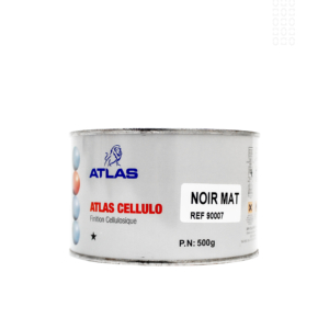 LAQUE CELL. 500G NOIR MAT ATLAS 90007