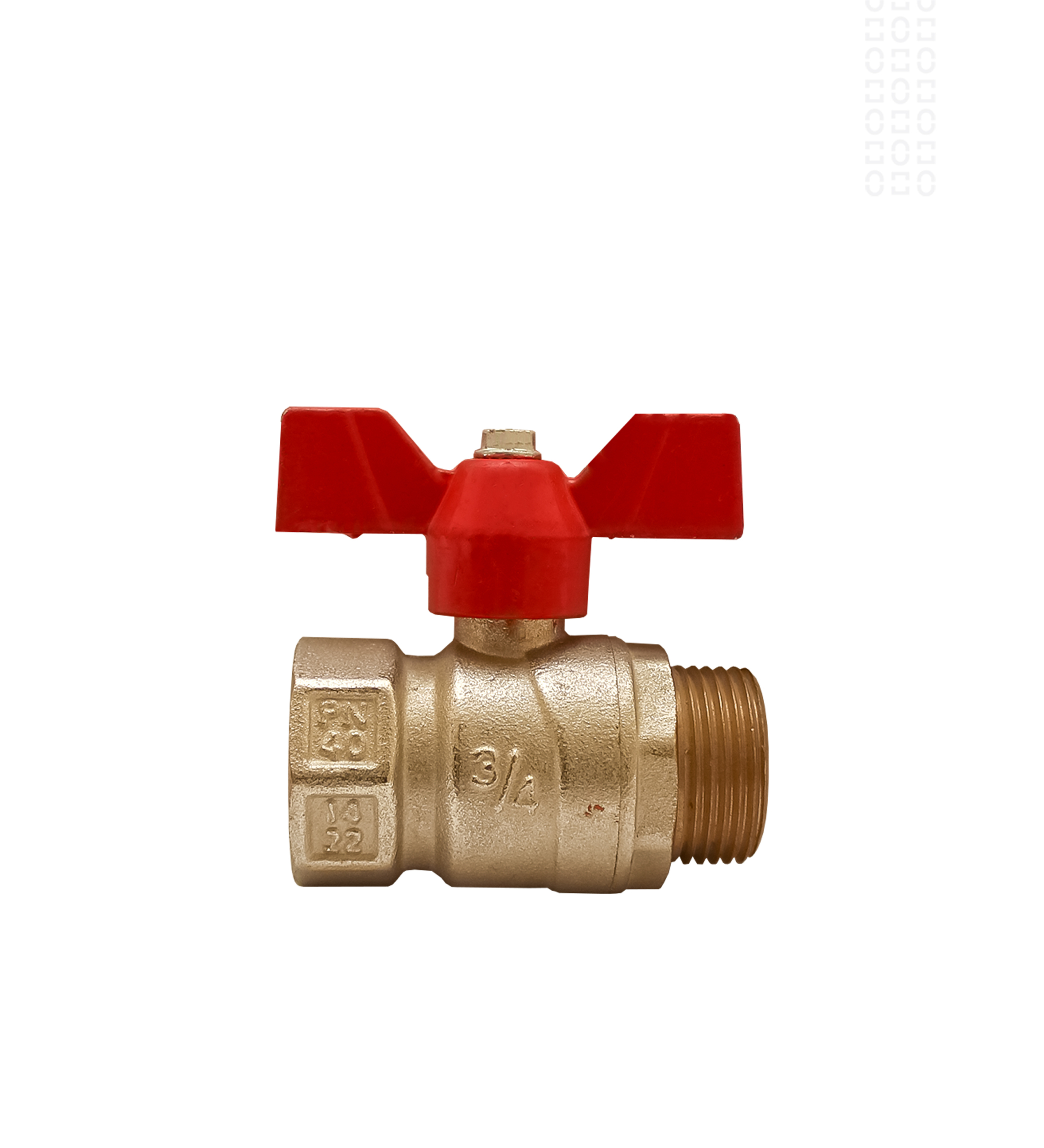 Robinet D'angle Pour Gaz 3/4" X 3/4" MF Jaune - Laiton, Norme EN 331, Max 5 Bars