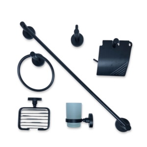 ENSEMBLE ACCESSOIRE DOUCHE NOIR RONDA FERRI