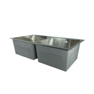 EVIER DOUBLE 86x44 HANDMADE INOX CHROME SANILUM