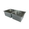EVIER DOUBLE 86x44 HANDMADE INOX CHROME SANILUM – Image 2