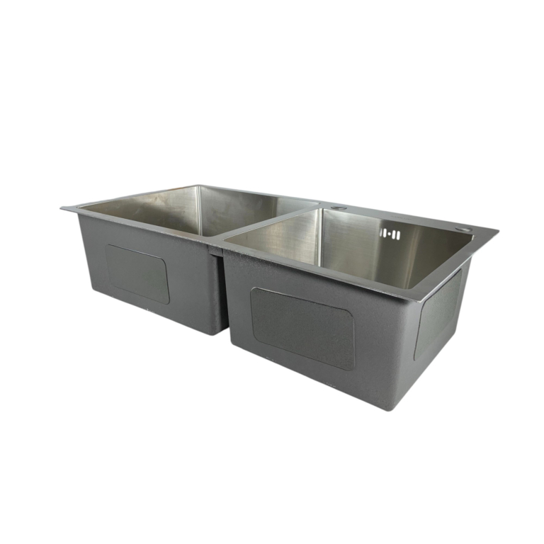 EVIER EVIER DOUBLE INOX CHROME 80X45 H.M SANIVY