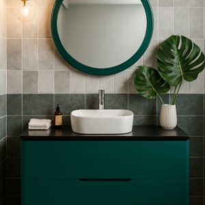 MEUBLE OSLO D 80 VERT EAU MAT
