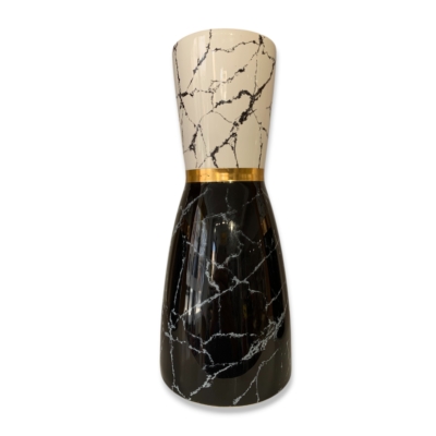 VASE CERAMIQUE 25CM H453 NOIR/BLANC