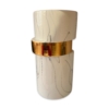 VASE CERAMIQUE 25CM C006 BLANC/DORE – Image 2