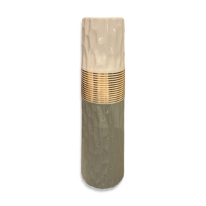 VASE CERAMIQUE 33CM H392 GRIS/BLANC
