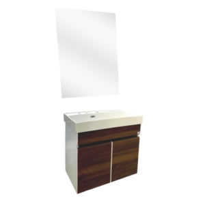 MEUBLE PVC STYLE 65x38 BLANC MARRON SANS MIROIR