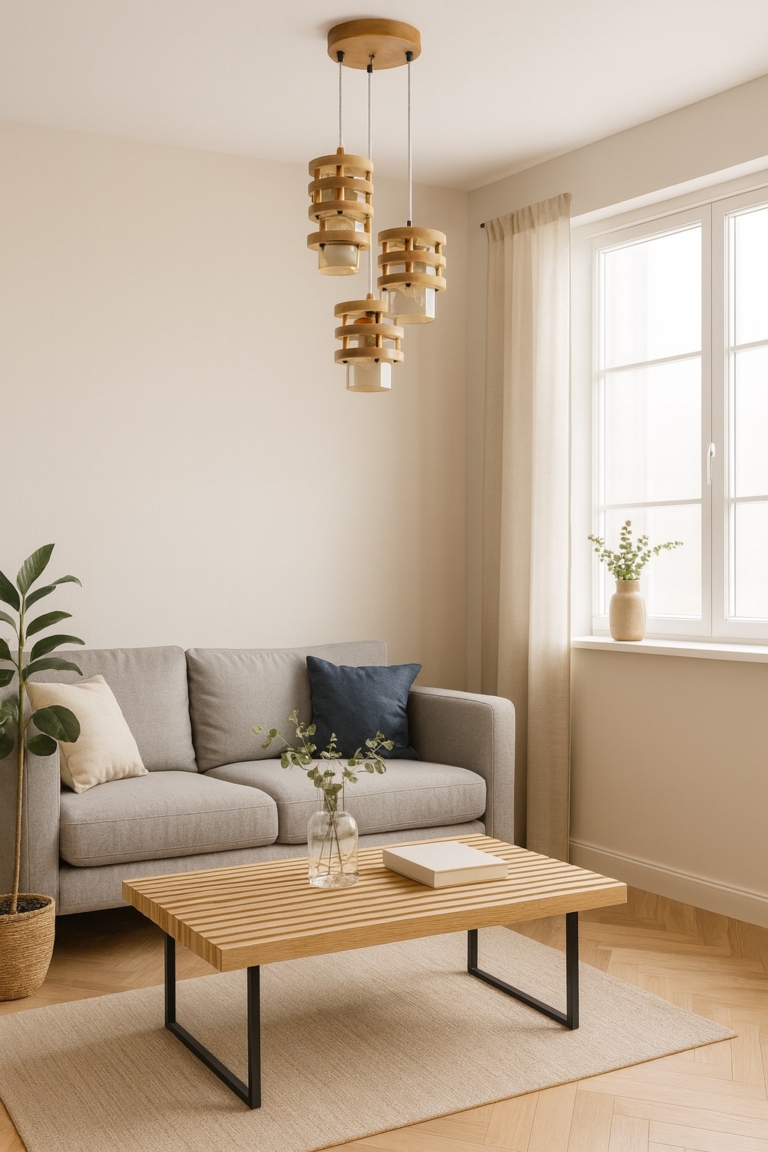 SUSPENSION BOIS RONDE 3L 5134/3A ARWA DECOR