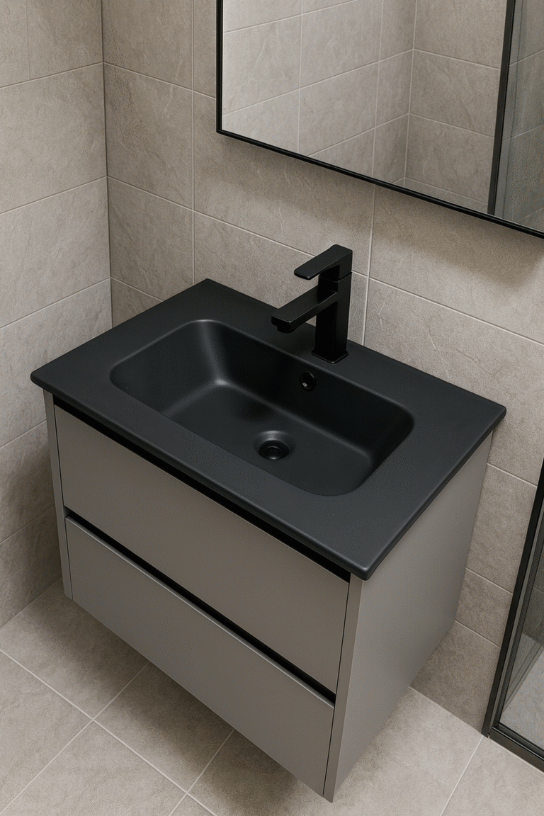 VASQUE MEUBLE 60x45 NOIR MAT SANIMED