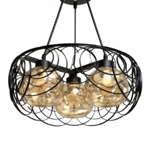 SUSPENSION ROND 9857/3 E27 NOIR