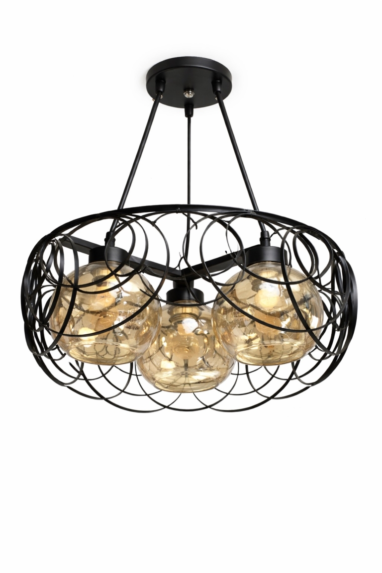 SUSPENSION  ROND 9857/3 E27 NOIR