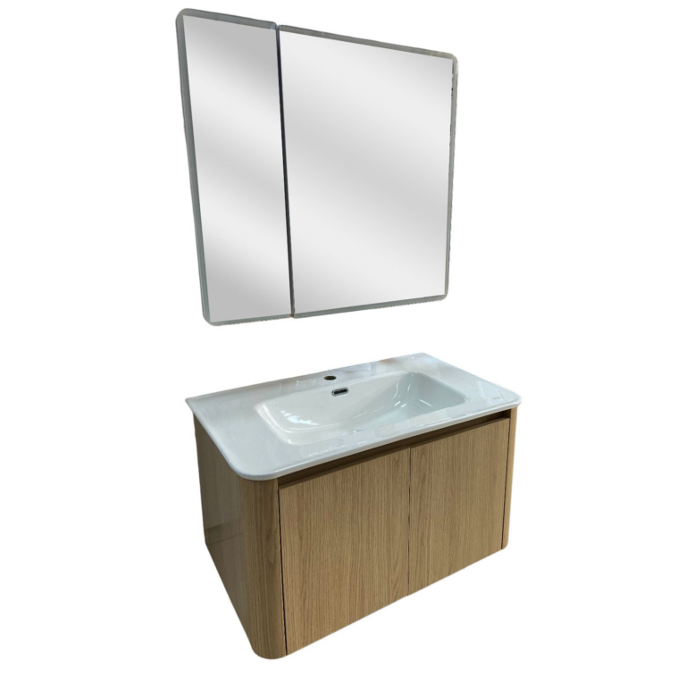MEUBLE PVC D 80 CHENE MIROIR PHARMACIE SANILI