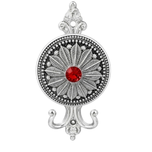 EMBRASSE ARGENTEE PERLE ROUGE
