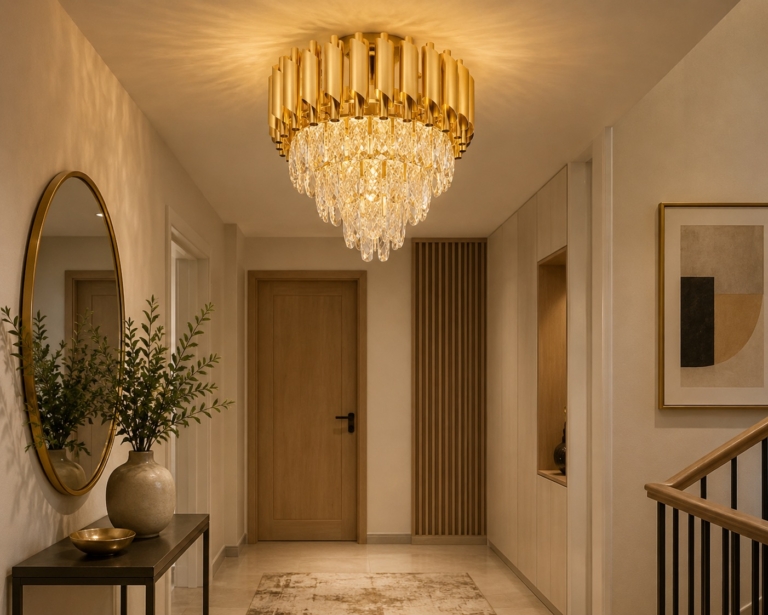 LUSTRE PLAFONNIER DOREE 2102F/400 SIDOTI