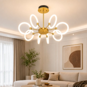 SUSPENSION LED DORE 7101-8 COP+BK SIDOTI
