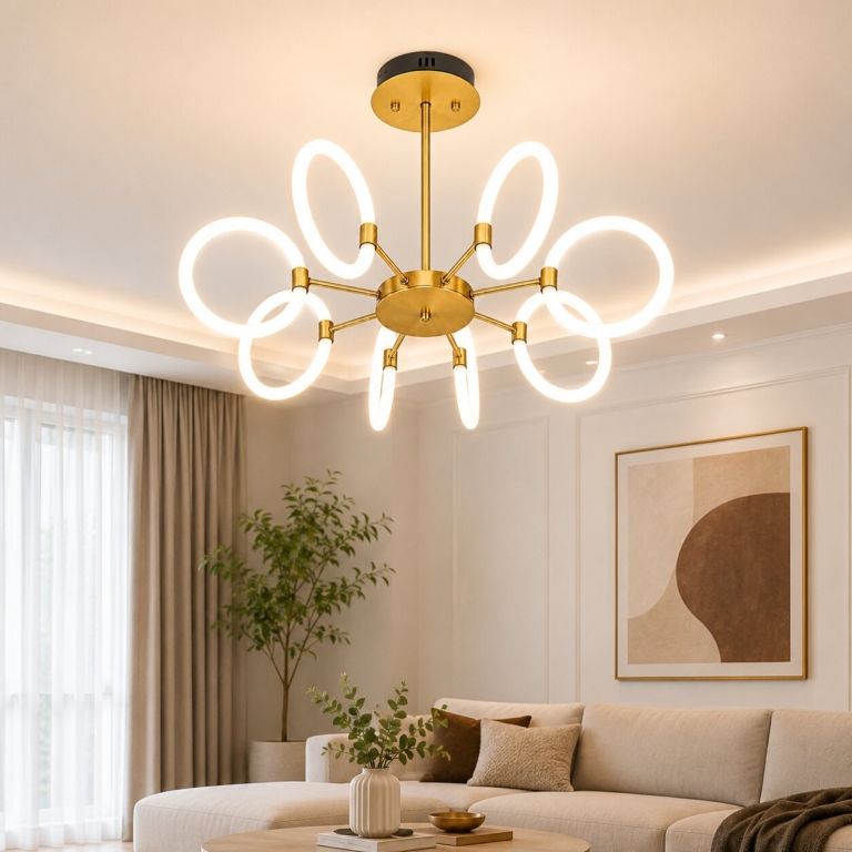 SUSPENSION LED DORE 7101-8 COP+BK SIDOTI