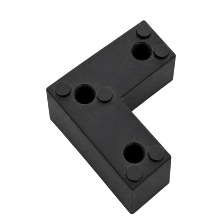 PIED DE TABLE PLASTIQUE EQUERRE NOIR 4CM