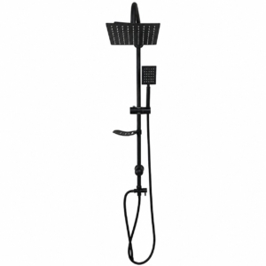 COLONNE DOUCHE NOIR CARRE SANS MITIGEUR  PIPE SET